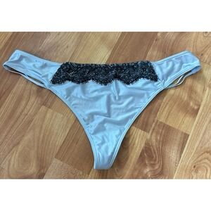 VTG NWOT Victoria's Secret Satin V-string Lace Thong